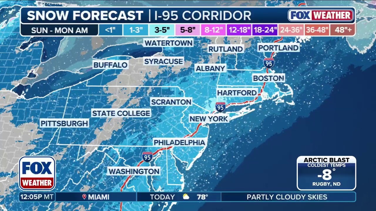Snow threatens I-95 corridor in Northeast as Winter Weather alerts issued