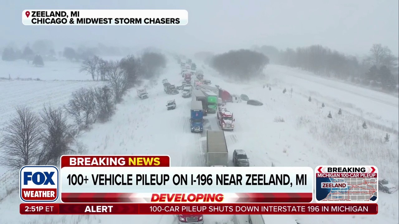 Over 100 vehicles involved in I-196 pileup during dangerous snowy conditions in Michigan