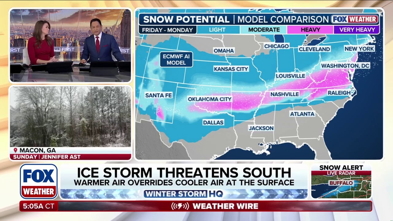 Dangerous winter storm brewing late-week across the South, widespread snow and ice possible
