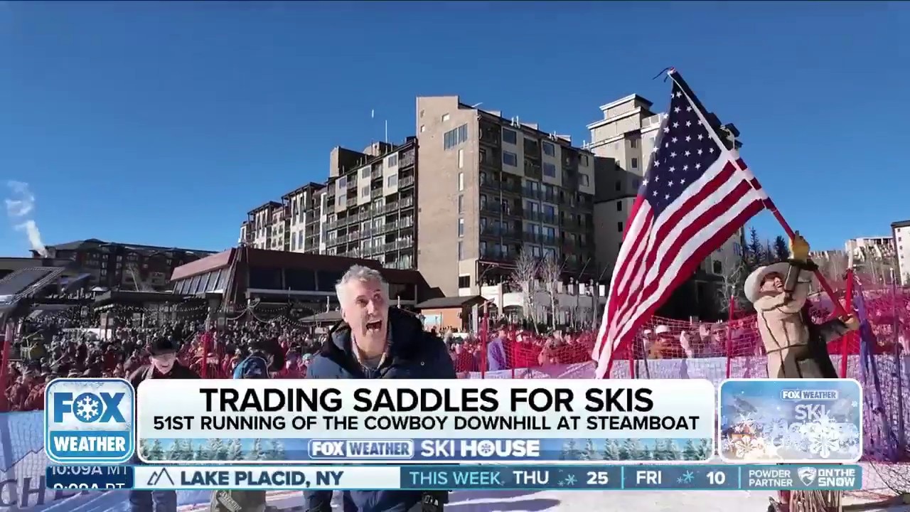 SKI HOUSE: FOX Weather Meteorologist Bob Van Dillen joins in the 51st running of the Cowboy Downhill at Steamboat Springs