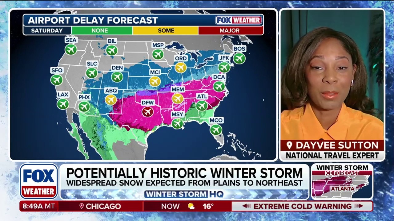 Sprawling winter storm expected to paralyze travel for days as airline passengers scramble to rebook