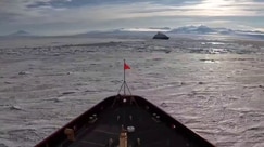 Extravagant boat trapped in ice near Antartica 