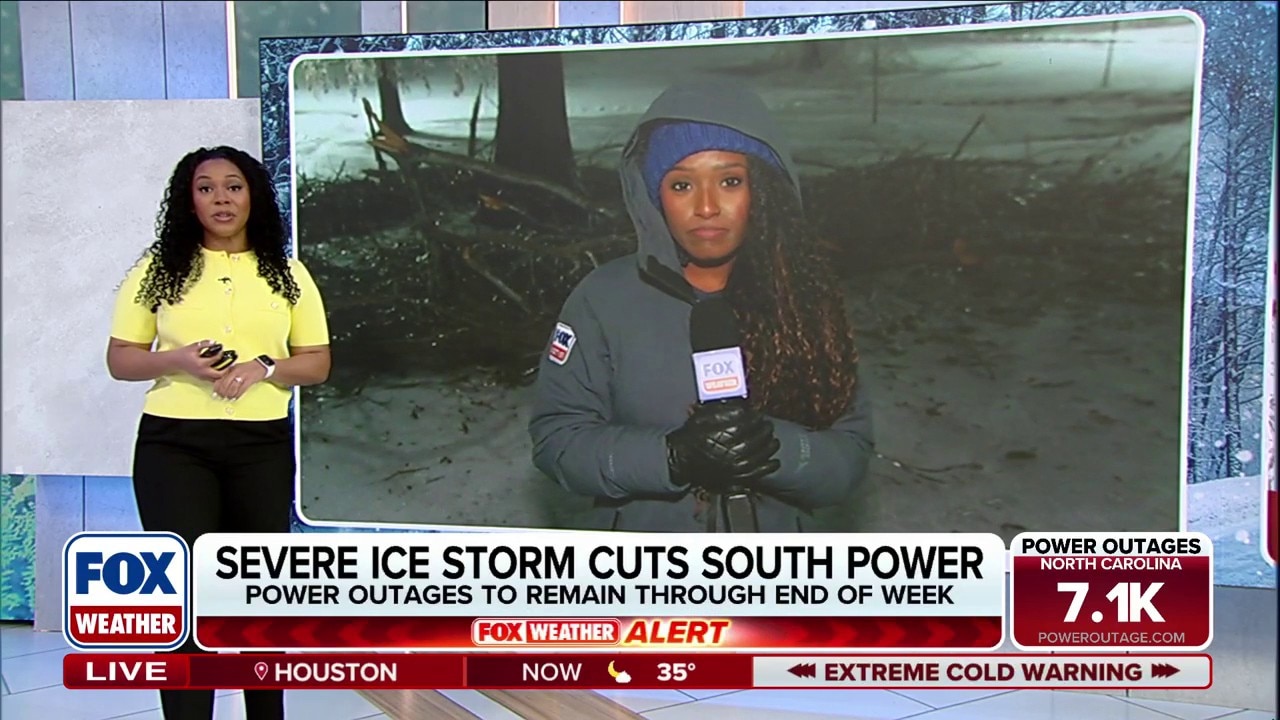 Oxford, Mississippi left paralyzed by extreme ice storm with snapped trees, destroyed power lines throughout city