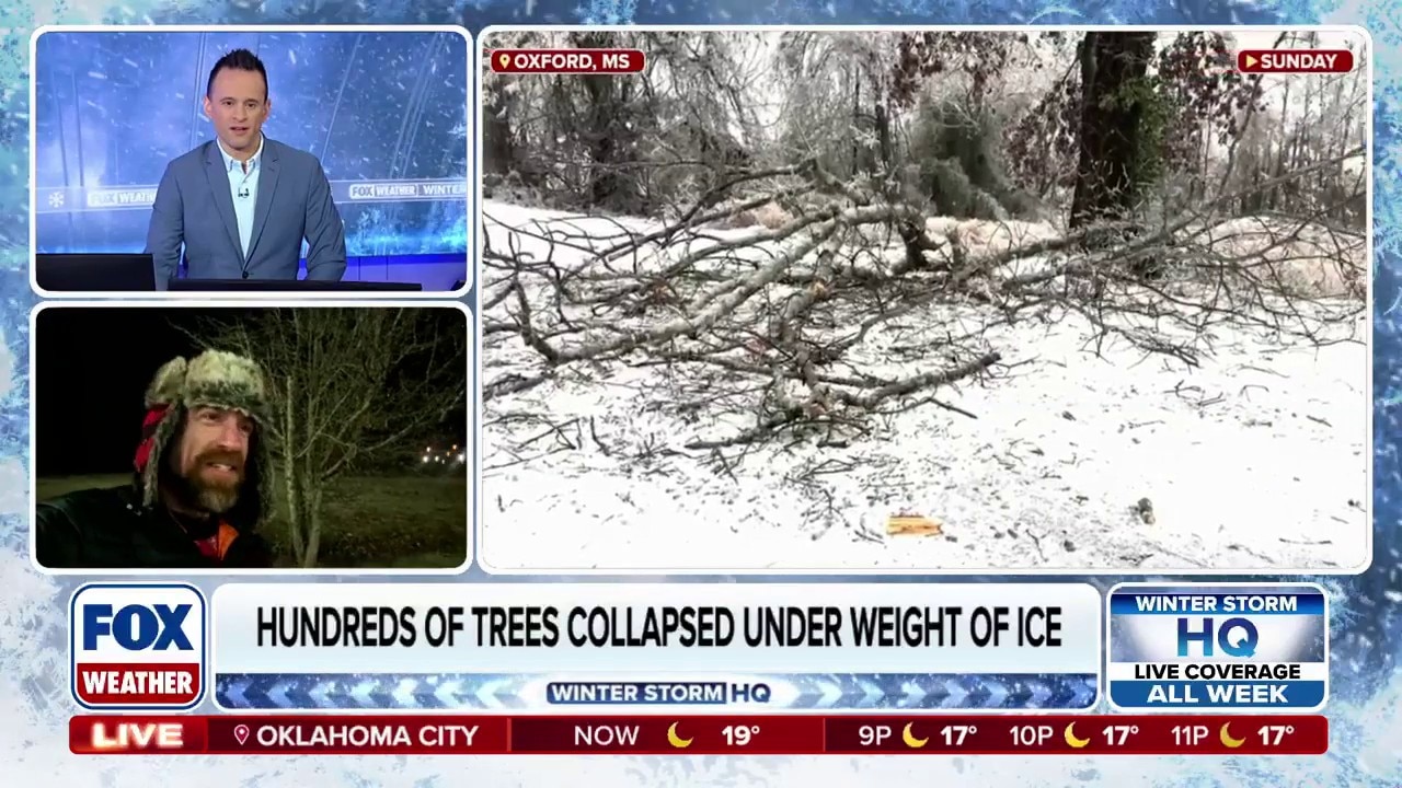 Reed Timmer joins FOX Weather from mangled Oxford, Mississippi in the aftermath of catastrophic ice storm 