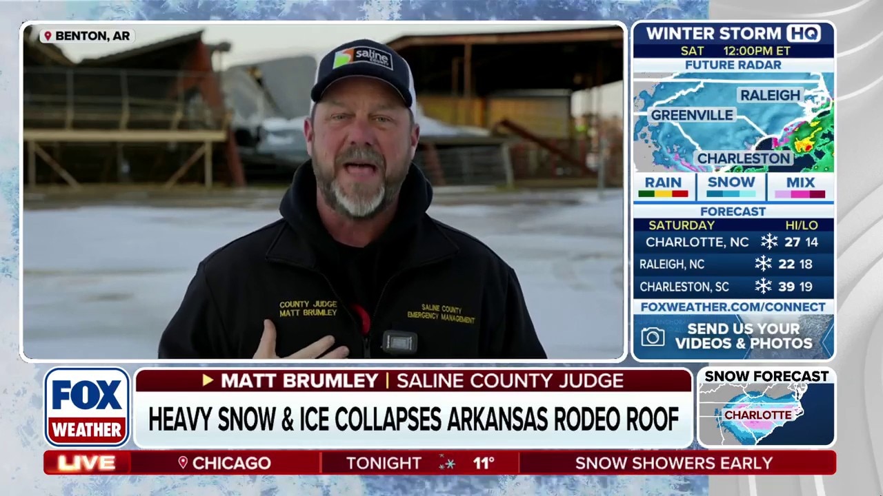 Ice and snow wreak havoc as 60 buildings collapse in Saline County, Arkansas