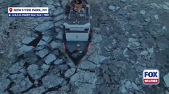 U.S. Coast Guard icebreakers plow through chunks of winter debris