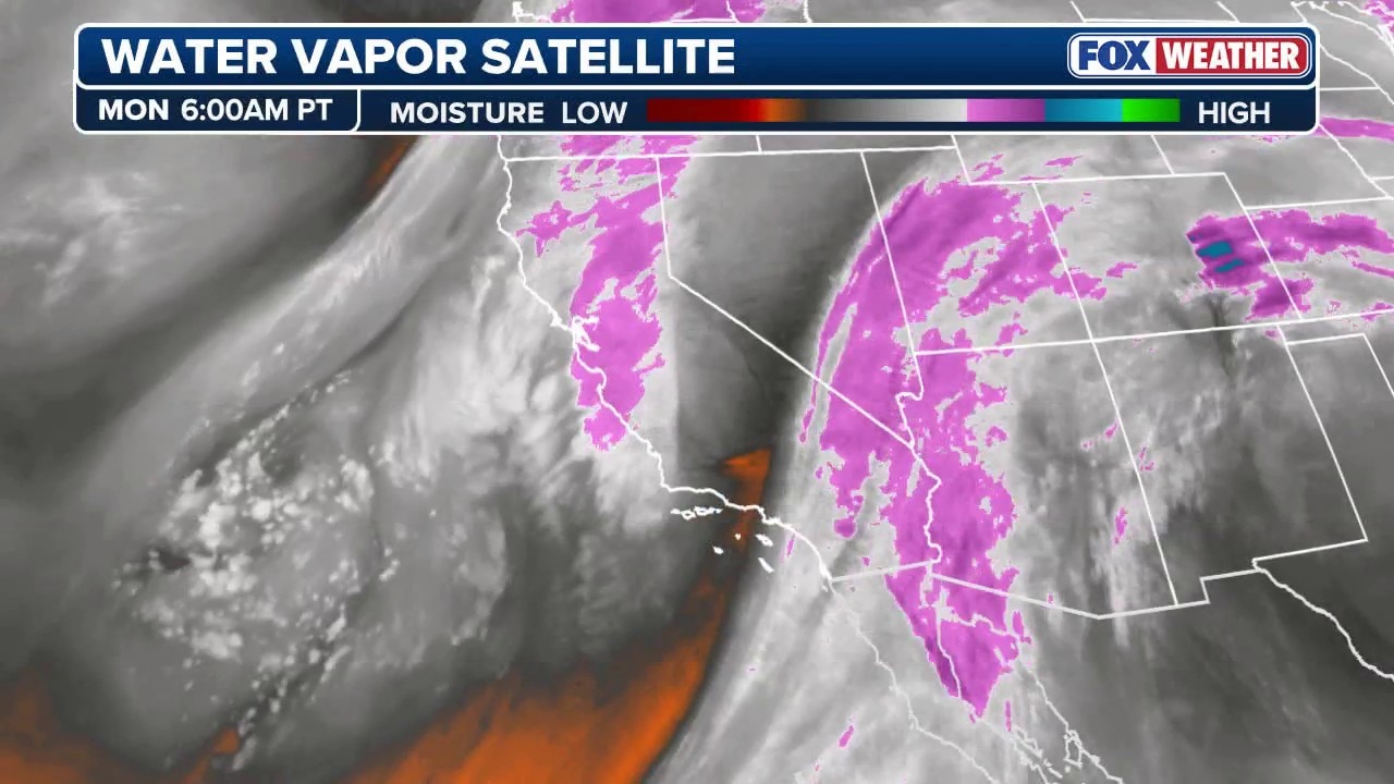 Satellite view of powerful storm impacting the West Coast