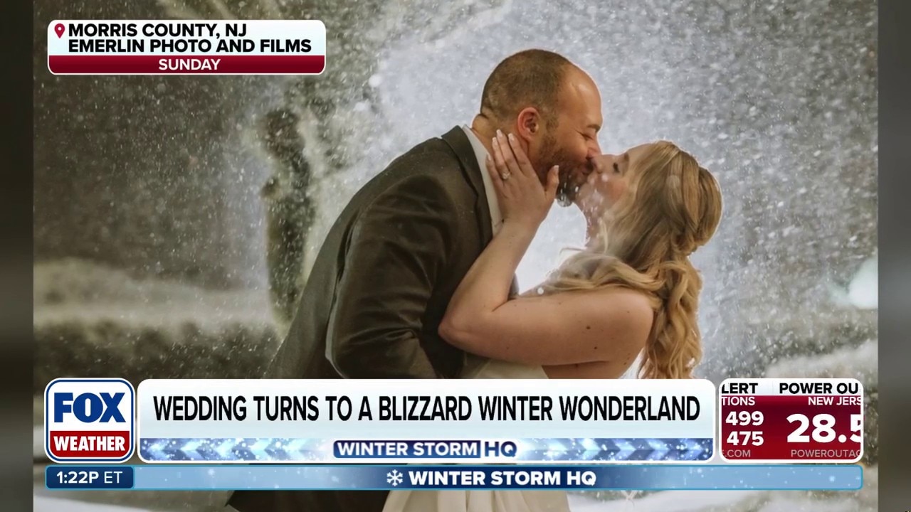 Wedding transformed into a winter wonderland during historic blizzard
