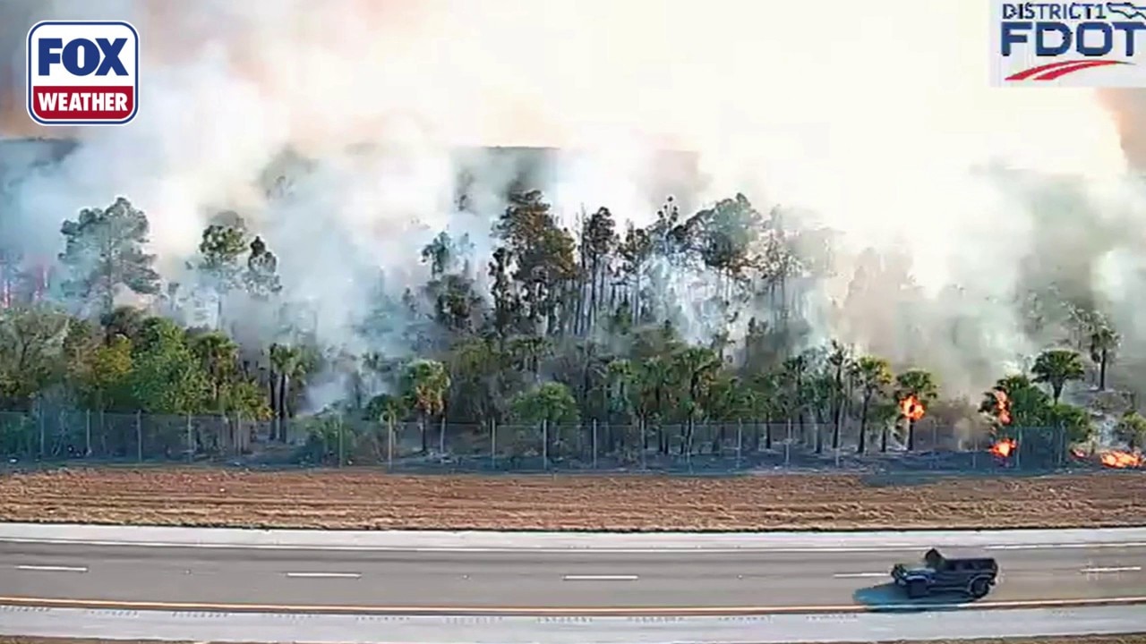 The National Wildfire spreading through Collier County, Florida