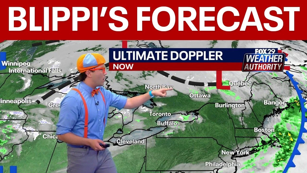 Blippi delivers the weather forecast!