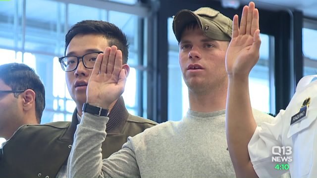 New U.S. citizens sworn in on July 4th in Seattle
