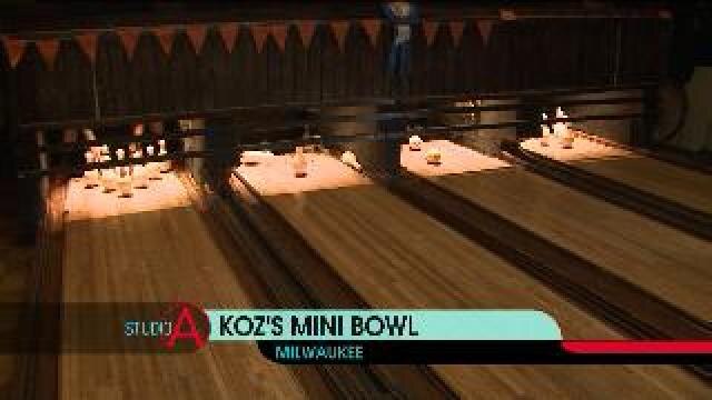 Checking out mini bowling in Milwaukee