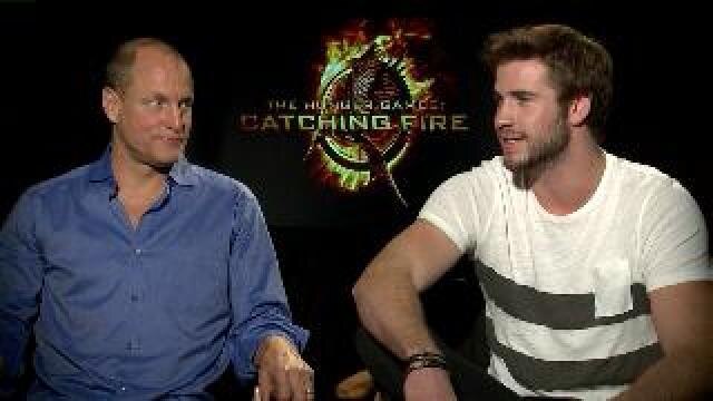 Gino talks with cast of Catching Fire