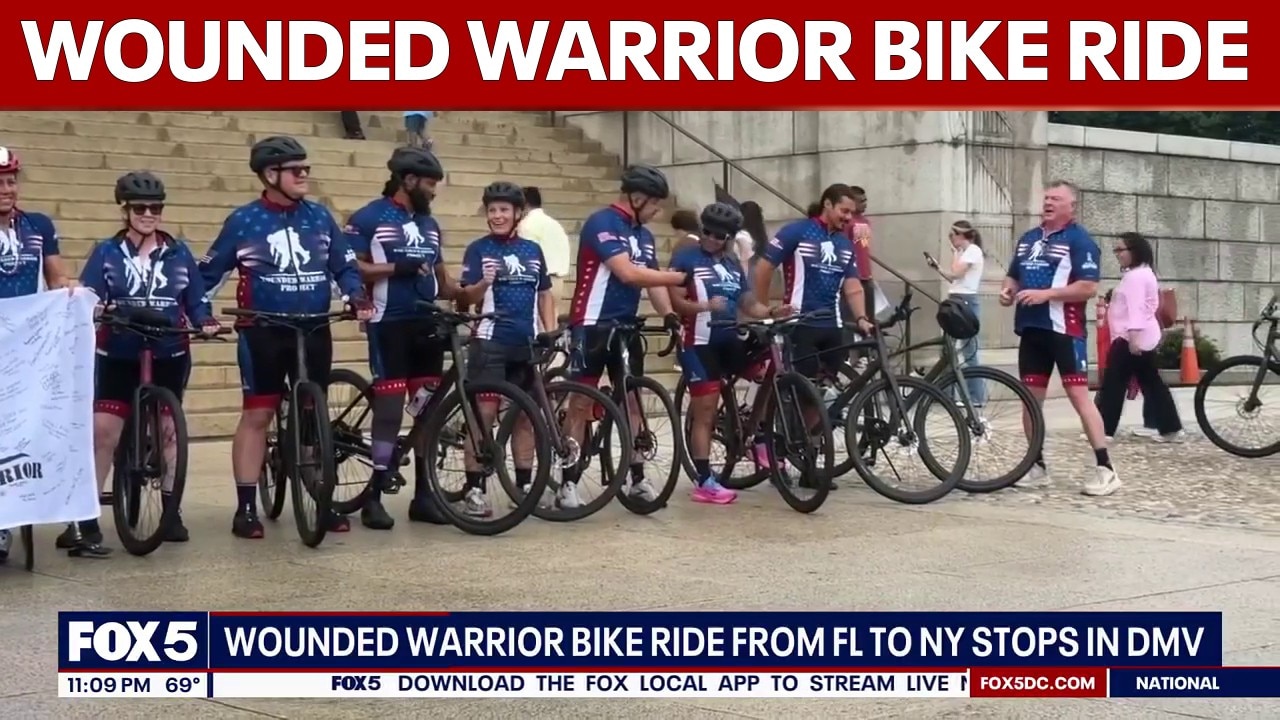 Wounded Warrior bike ride from Florida to New York stops in the DMV