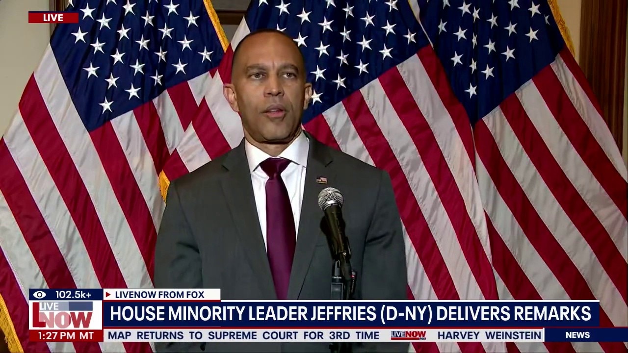 Watch: House Minority Leader Jeffries delivers remarks