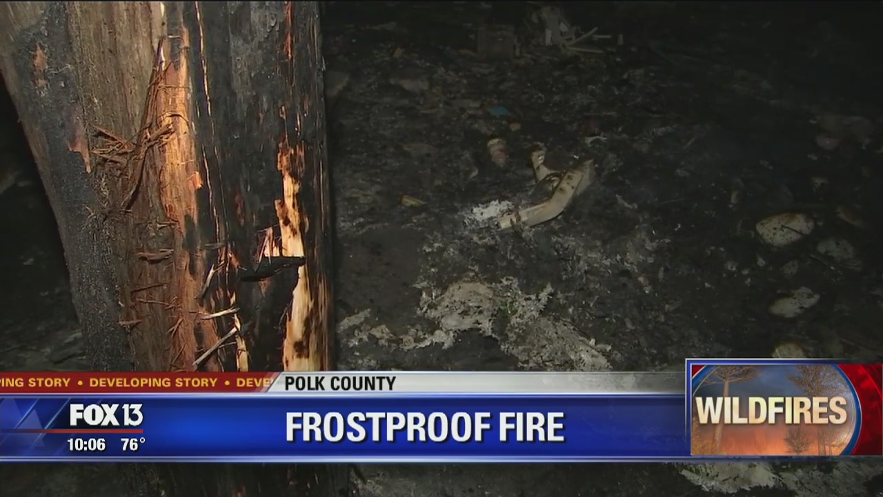 Brush fire burns mobile home in Frostproof