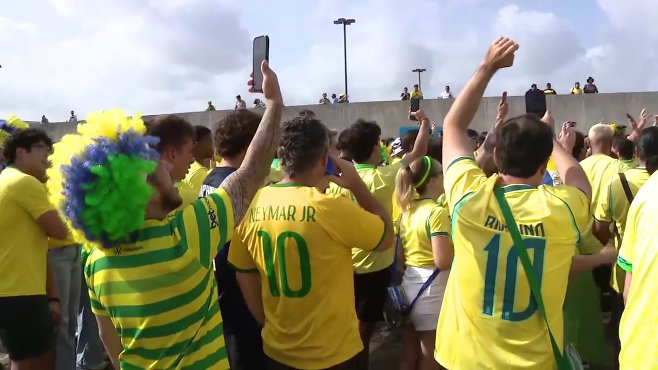 Brazil fans gather for march in Houston ahead of FIFA World Cup match