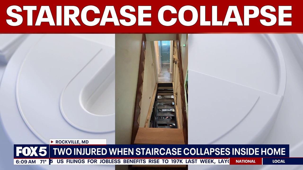 2 hospitalized after staircase under construction collapses in Rockville | FOX 5 AT 6AM