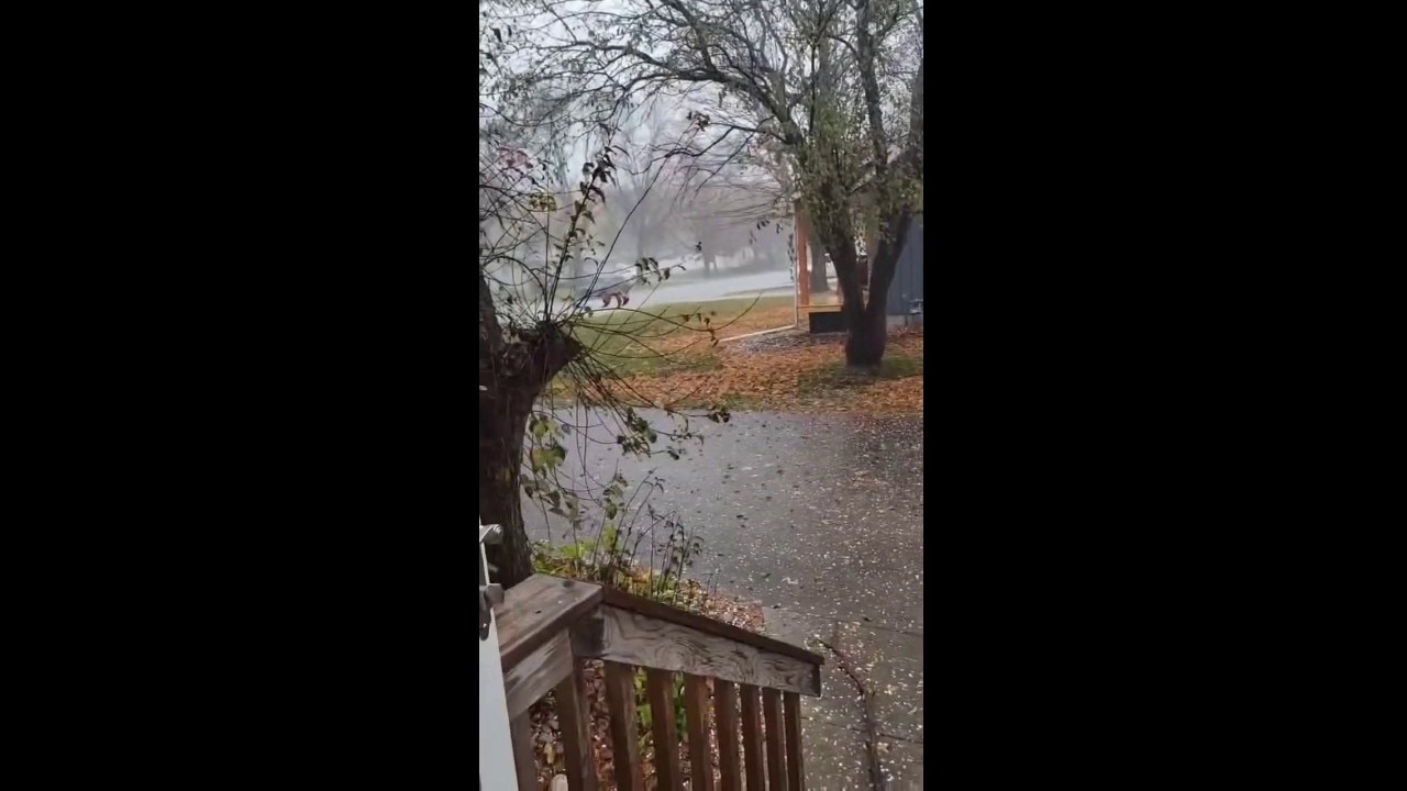 Hail in Prinsburg, Minnesota