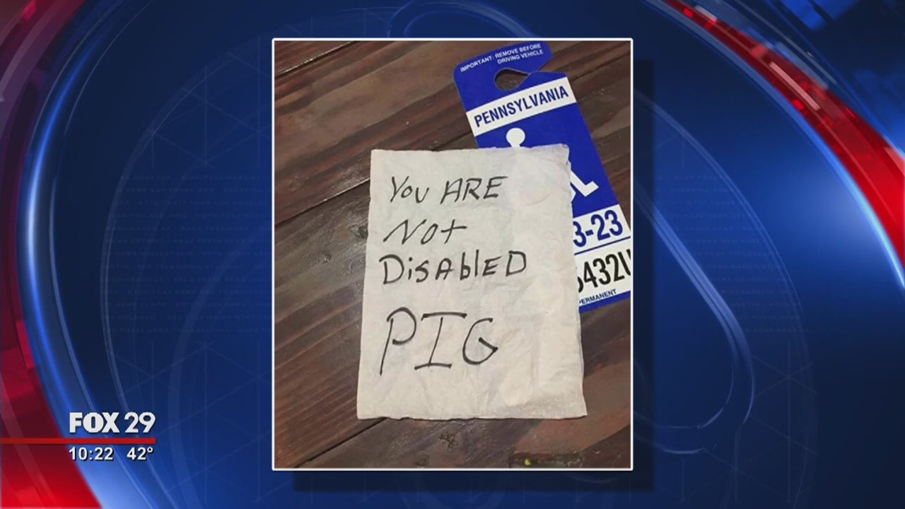 Woman with Parkinson's disease gets nasty note on car at Bucks County store