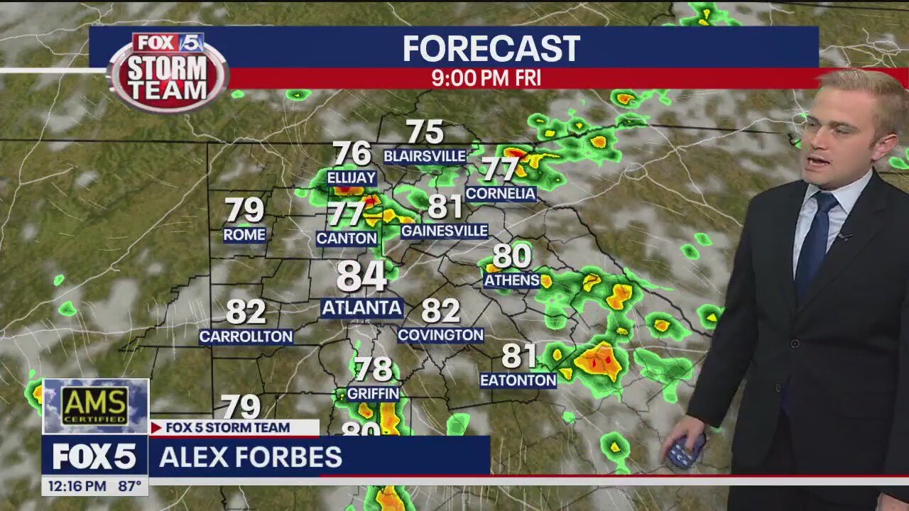 Friday midday weather forecast