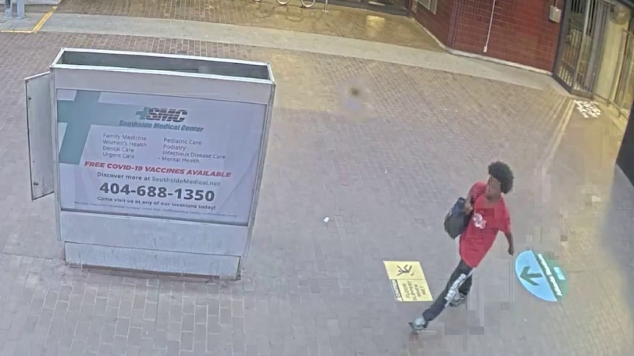 Surveillance captures suspect in unprovoked attack