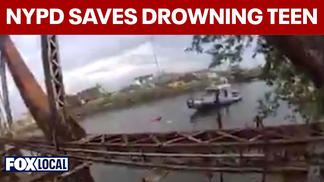 NYPD officer dives into Newtown Creek to rescue drowning teen