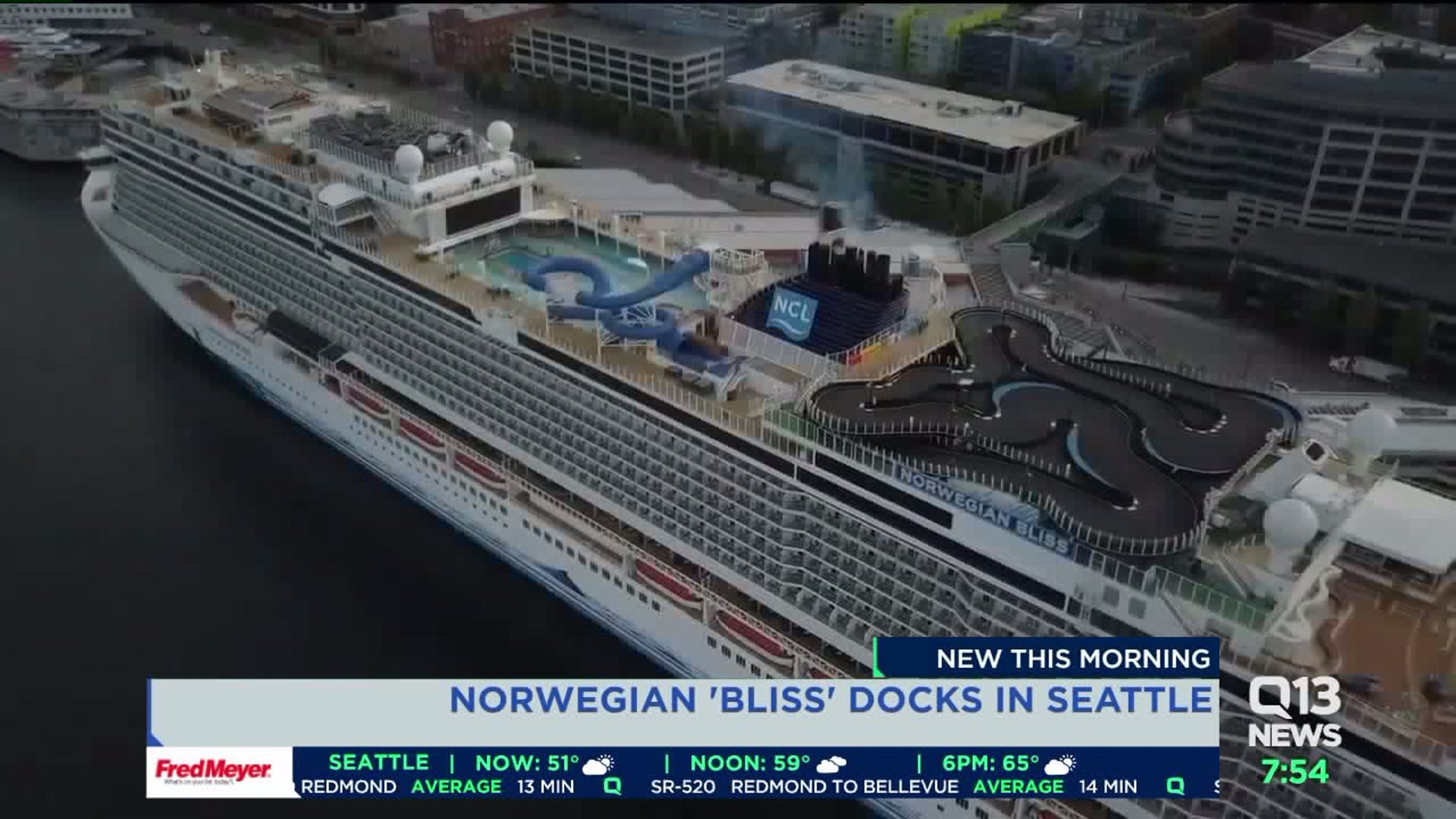 Norwegian Bliss docks in Seattle