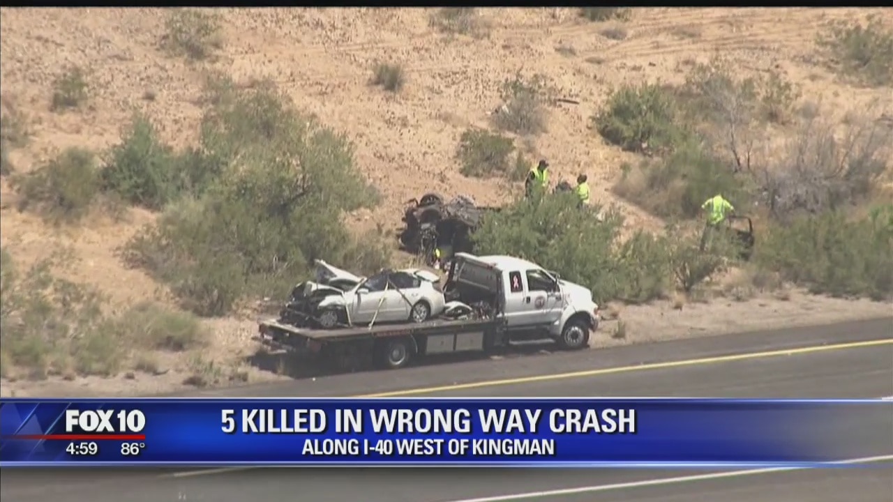 5 dead in wrong-way crash along I-40