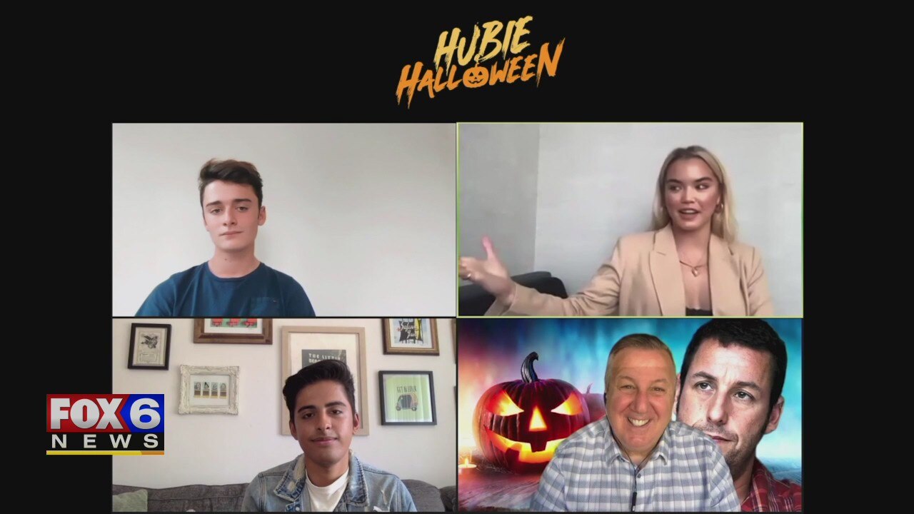 Gino talks with the cast of Hubie Halloween