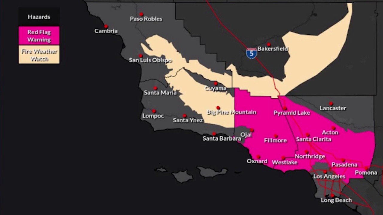 LA County issues Red Flag Warning as dangerous Santa Ana winds increase wildfire risk