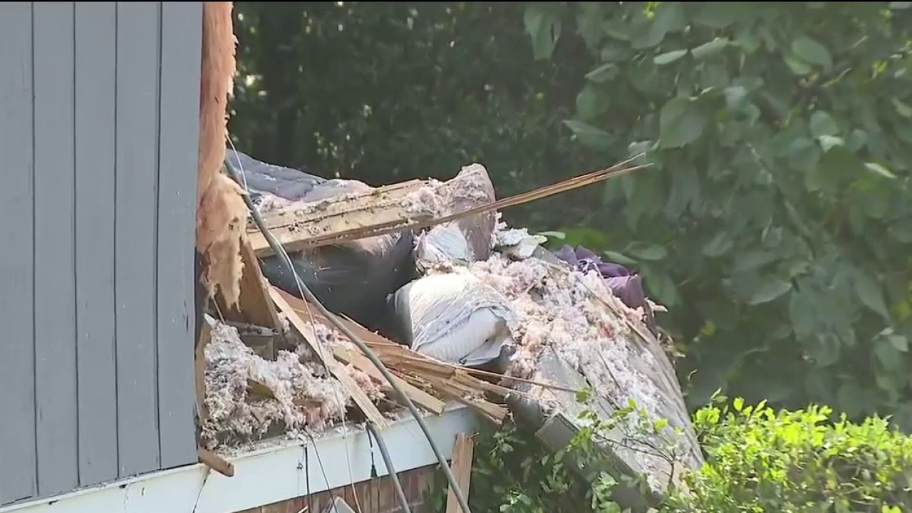 DeKalb County house crushed by fallen tree