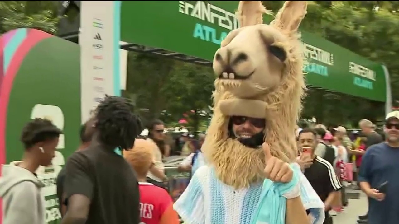 Soccer fans gathering at FIFA Fan Fest for semifinal