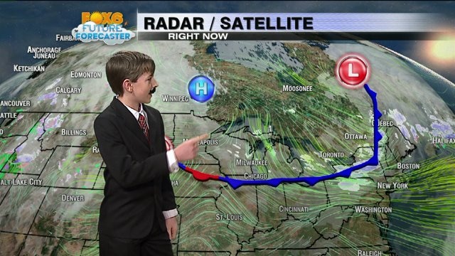 Micah helps Rob Haswell with the weather