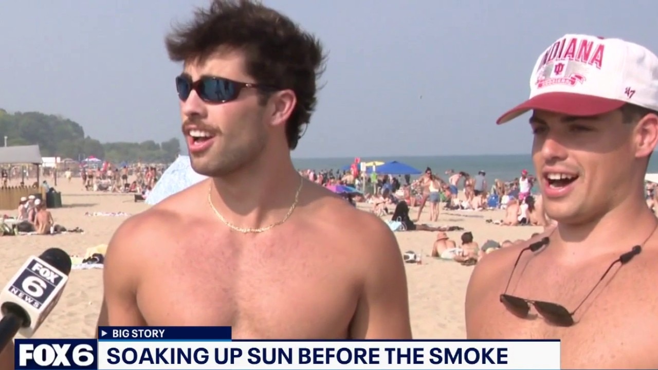 Enjoying Bradford Beach before smoke returns
