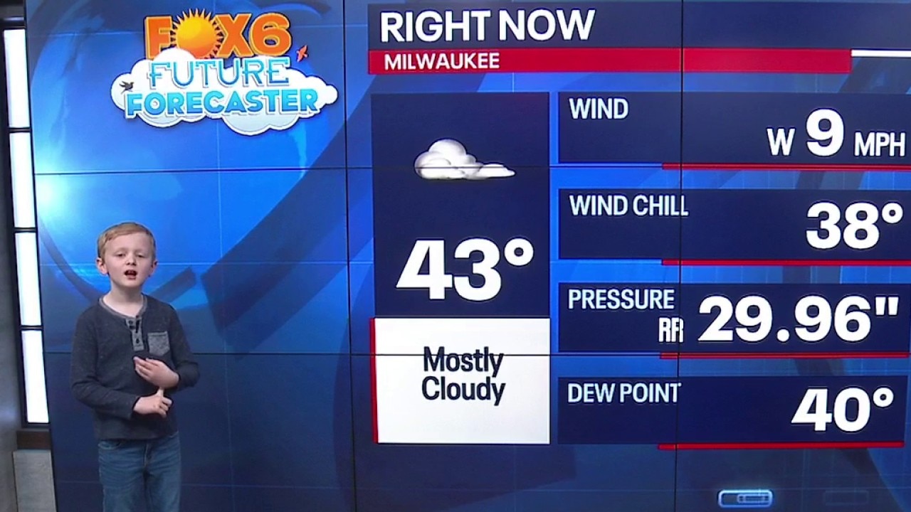 Mason helps Rob with the weather