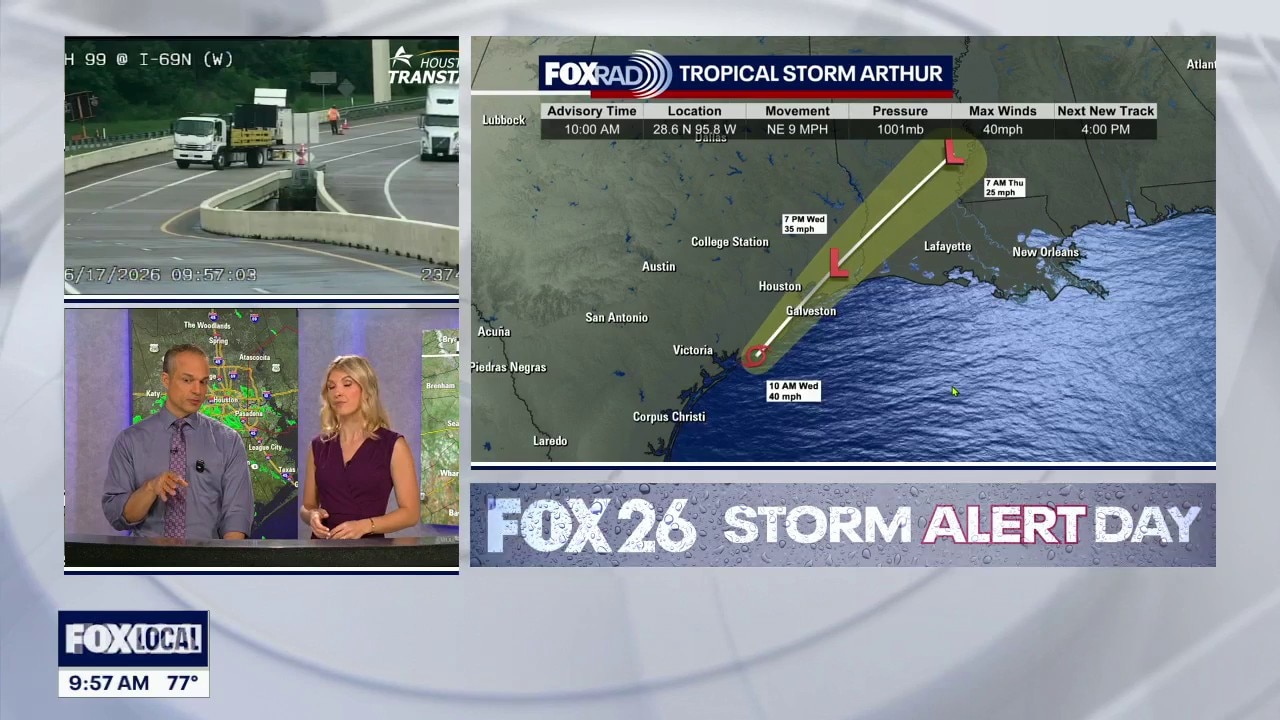 Tropical Storm Arthur forms in Gulf off Texas coast