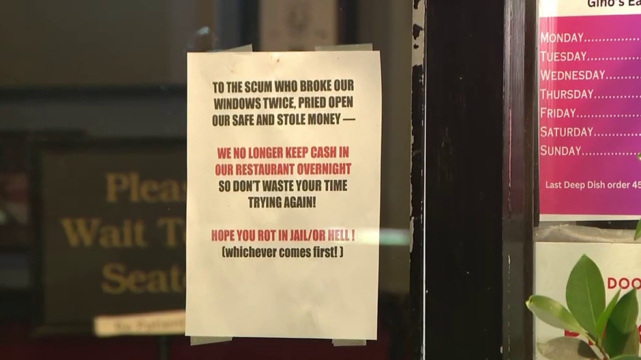 Burglars hit Sherman Oaks pizzeria twice in a week.  