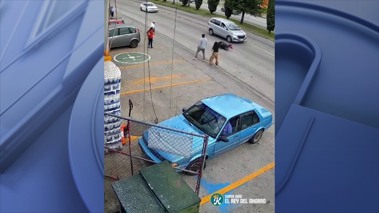 Supermarket manager saves child from oncoming traffic