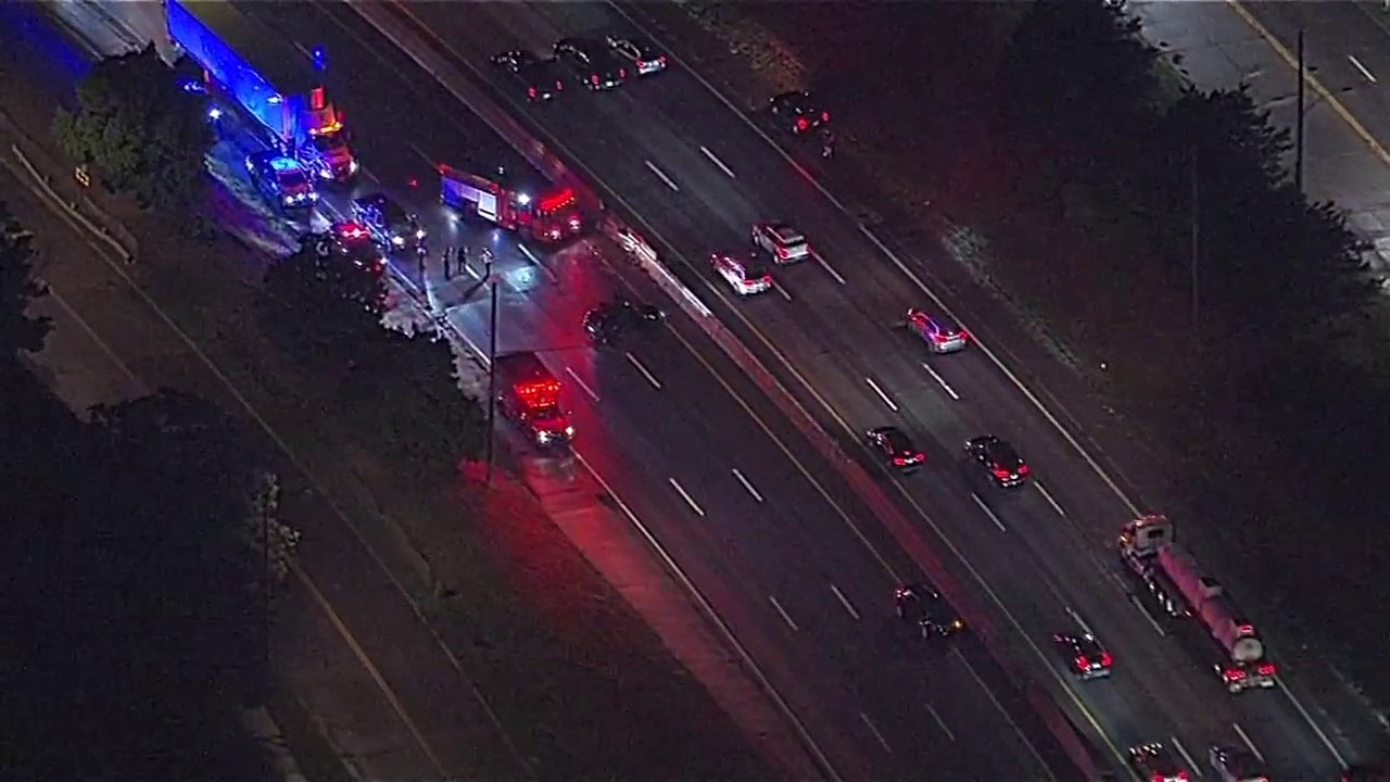Large crash scene at I-94 and Mount Elliott