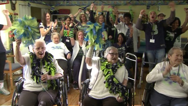 WATCH: Blitz and Kaci celebrate Blue Friday at Bothell Health Care! part 4