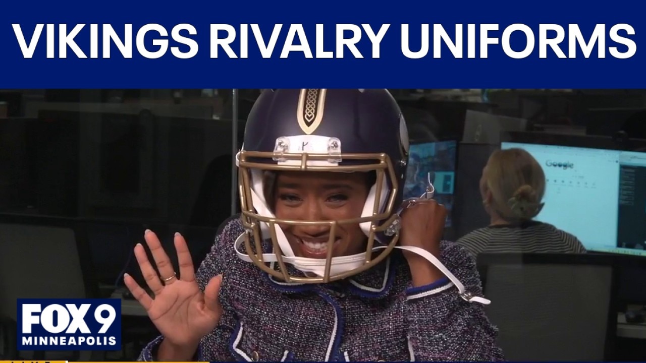 Must see TV: Symone Woolridge tries on Vikings Rivalry helmet
