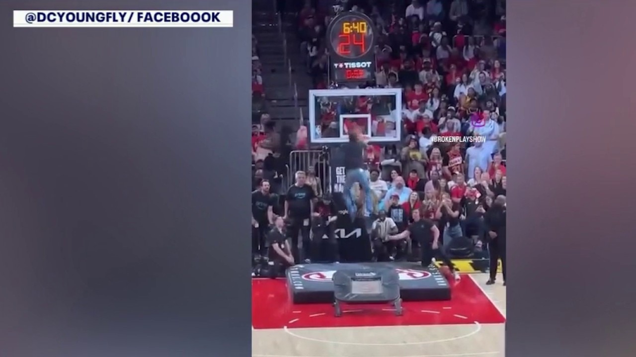 DC Young Fly's slam dunk, Falcons in the stands