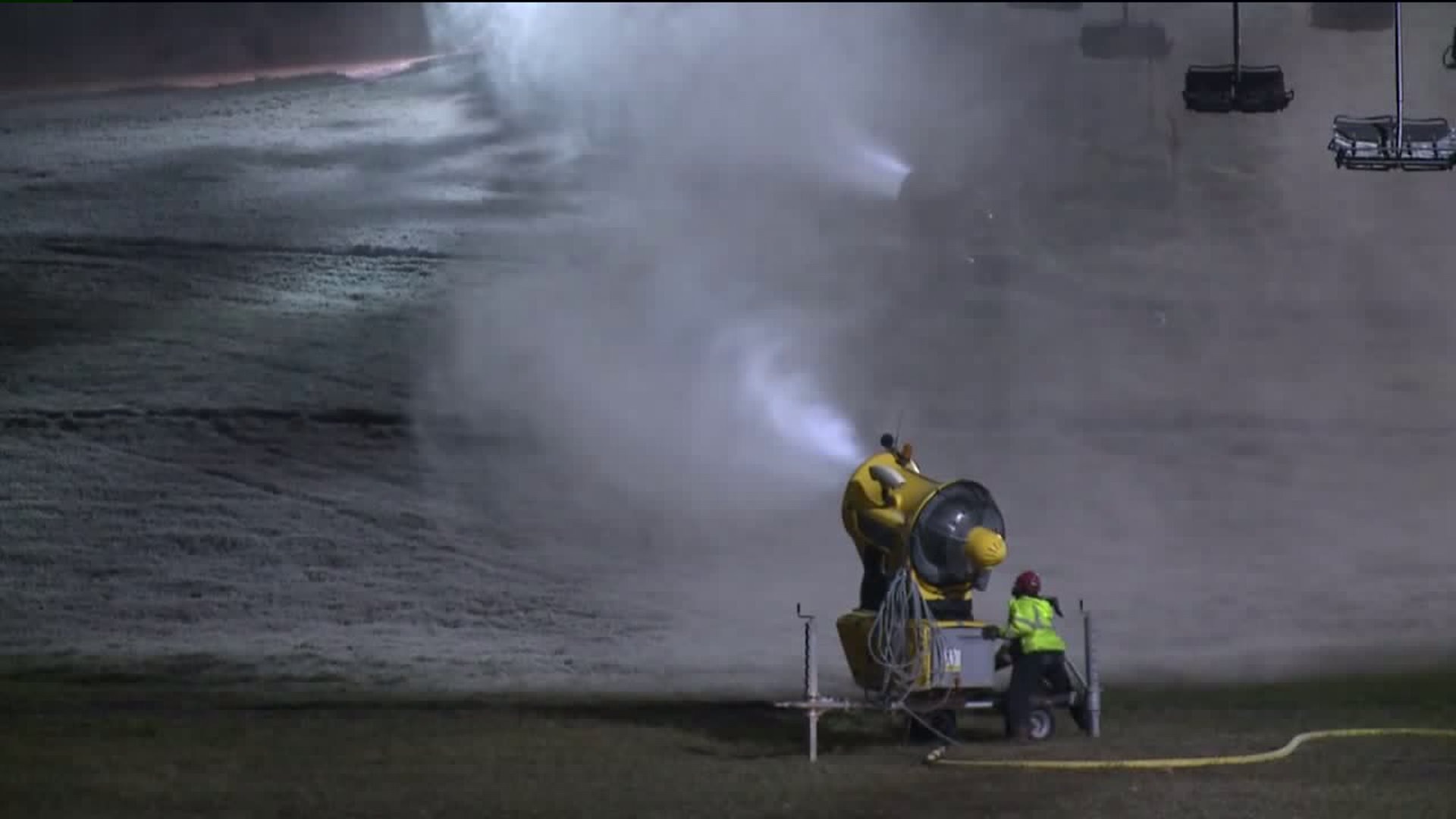 Blowing snow at Little Switzerland in Slinger