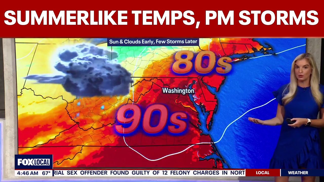 DC weather: Summerlike warmth Friday ahead of evening storms