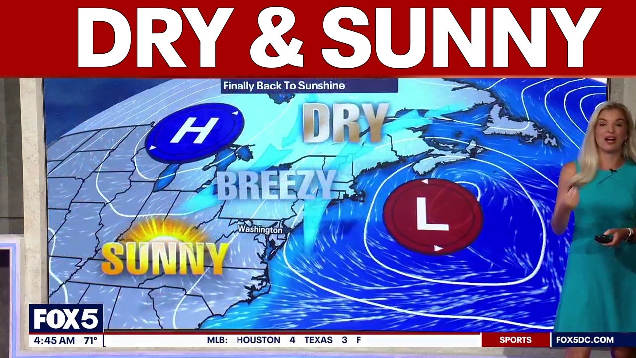 DC weather: Dry and mostly sunny Thursday, highs near 78 degrees