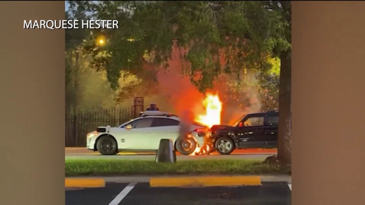 Atlanta Waymo burns after 33 mph crash