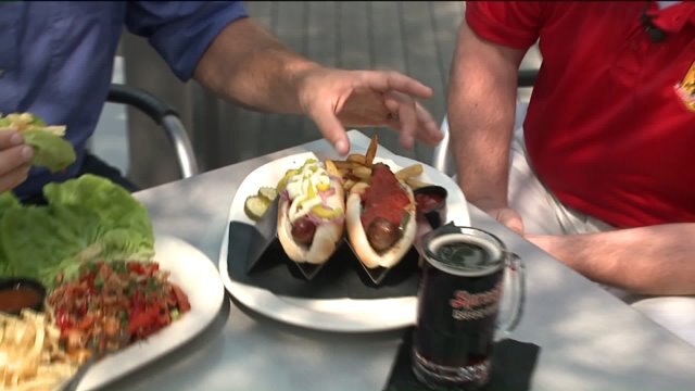 Chip checks out delicious food from Sprecher Brewery