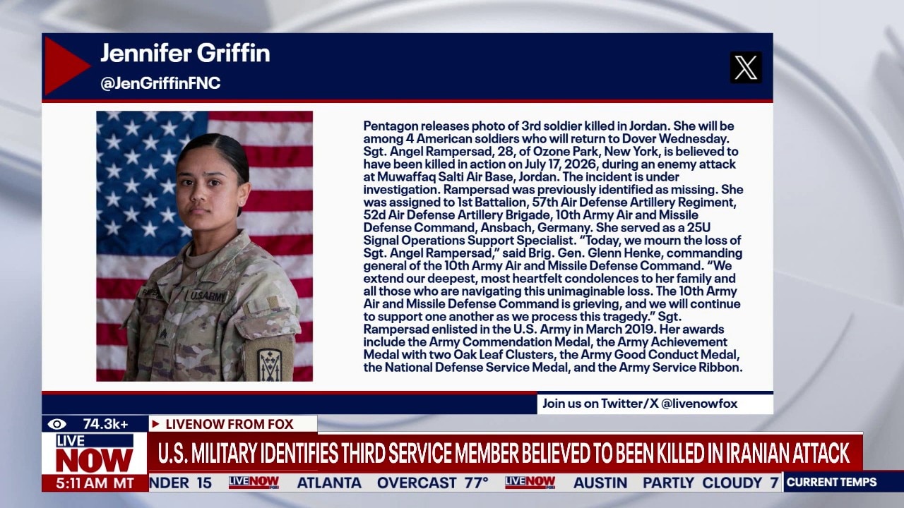 US Military names third service member killed