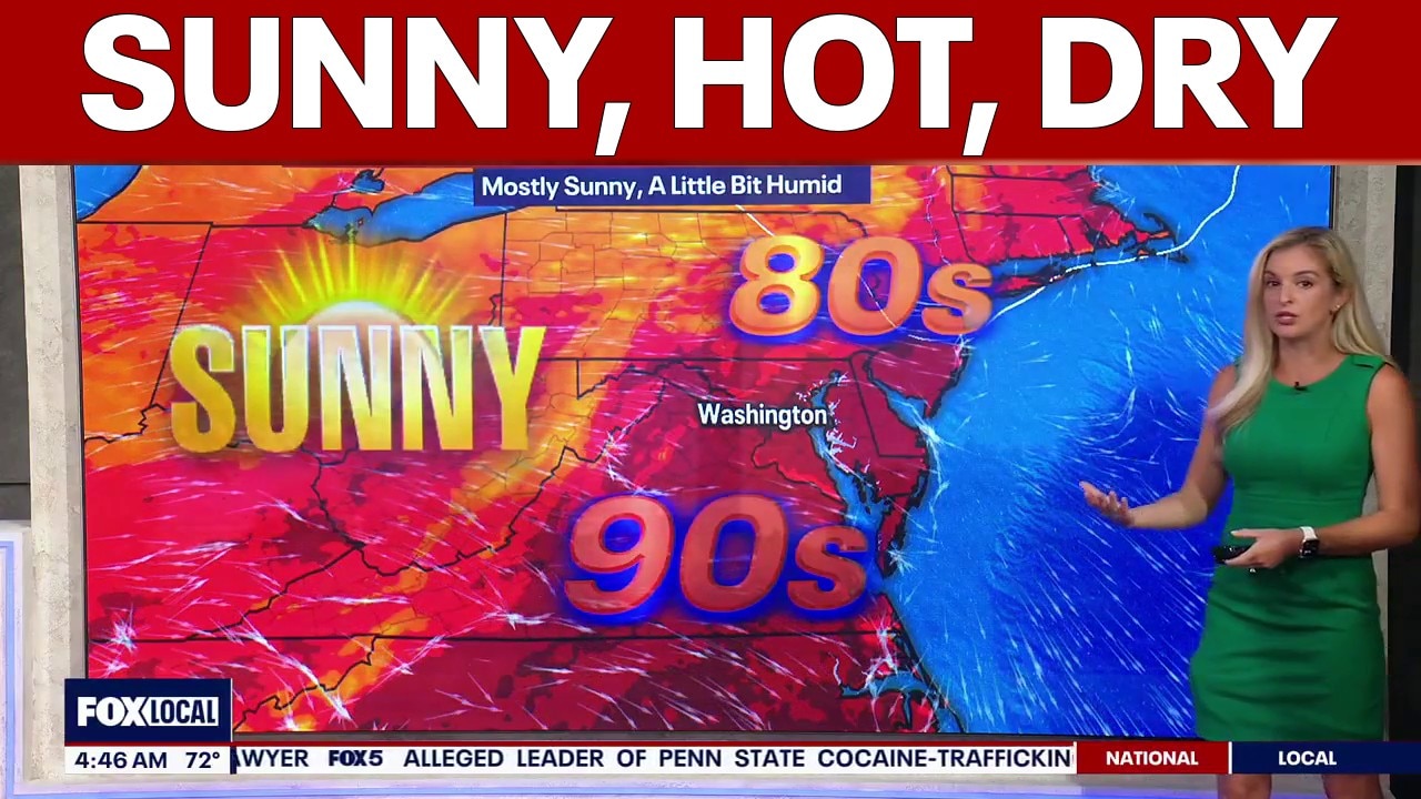 DC weather: Sunny, hot and dry Wednesday with highs near 90 degrees